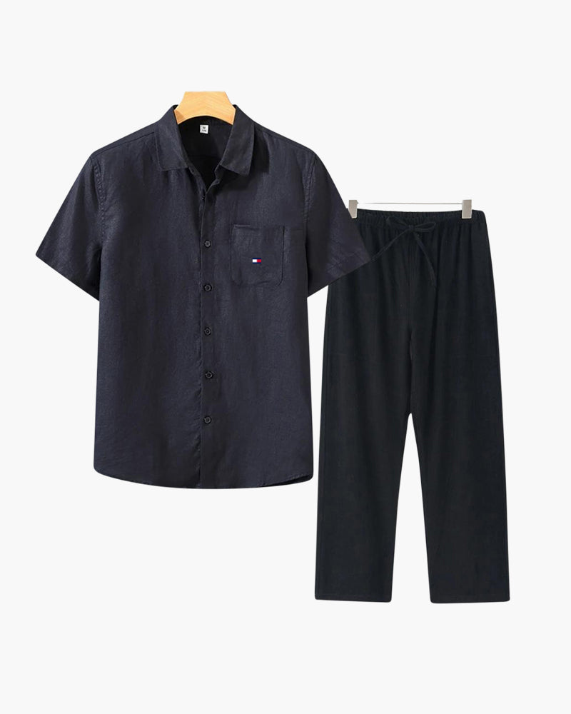 Men’s Premium Linen Set – Shirt + Free Pants