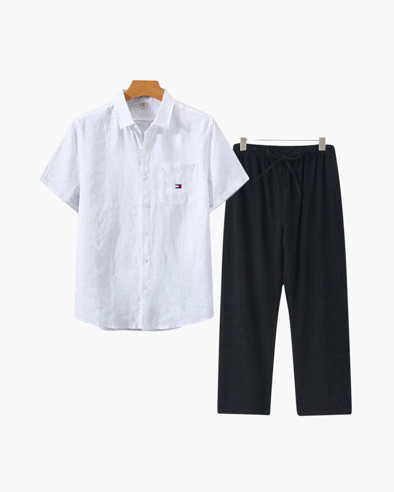 Men’s Premium Linen Set – Shirt + Free Pants